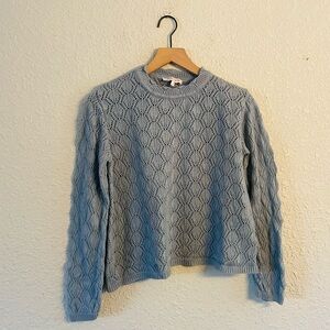 Marea Blue Knit Scallop Trim Sweater